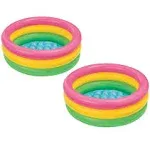 Intex 2.8ft x 10in Sunset Glow Inflatable Colorful Baby Swimming Pool (2 pack)