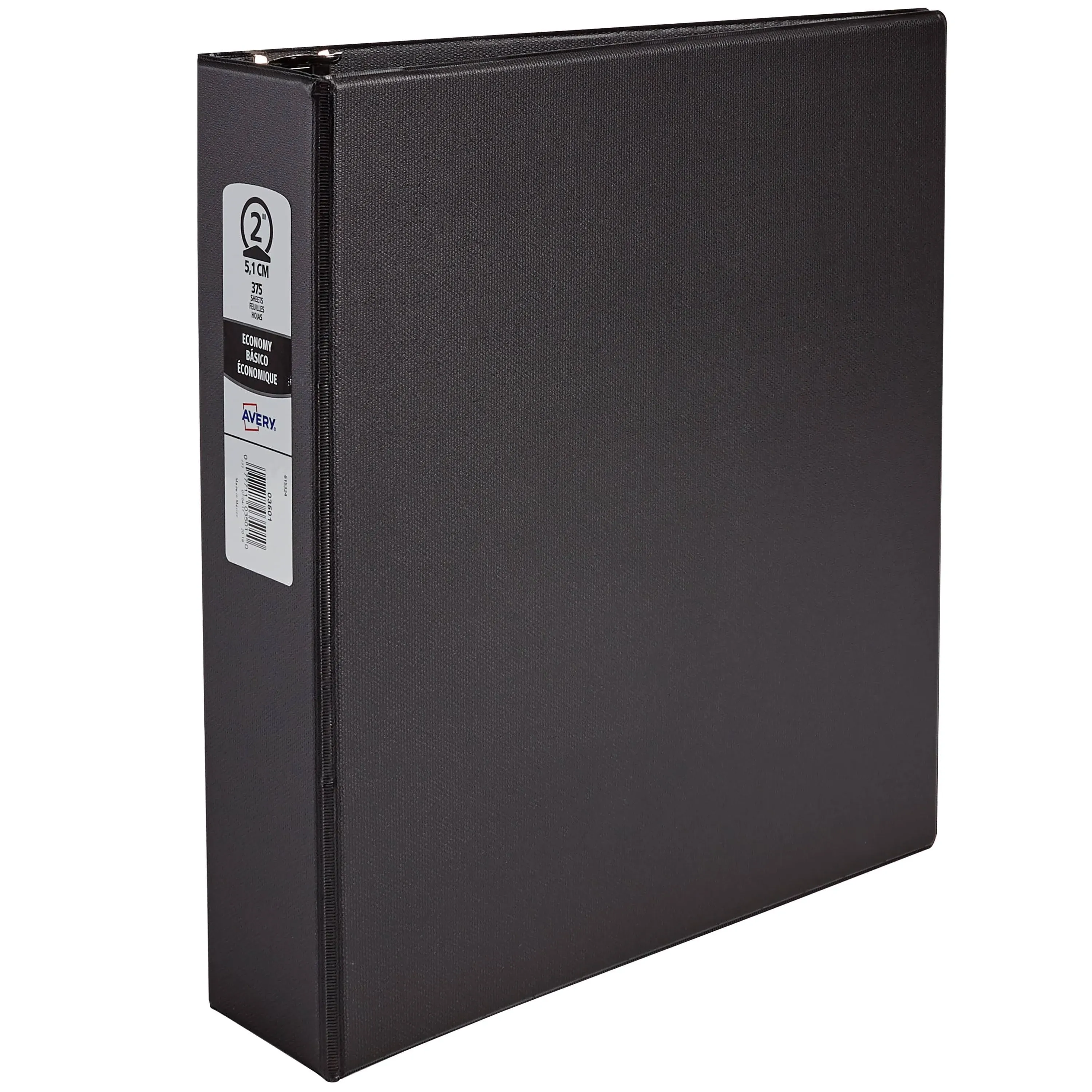 Avery Economy Binder with Round Rings, 2" Capacity, Black 03501