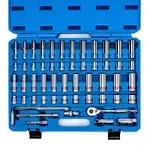 3/8&#034; Drive Ratchet and Socket Set, 53 Pieces, CrV Steel