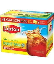 Lipton Gallon-Sized Iced Tea Bags Picked Unsweetened Supports Heart 48 Oz 48 Ct