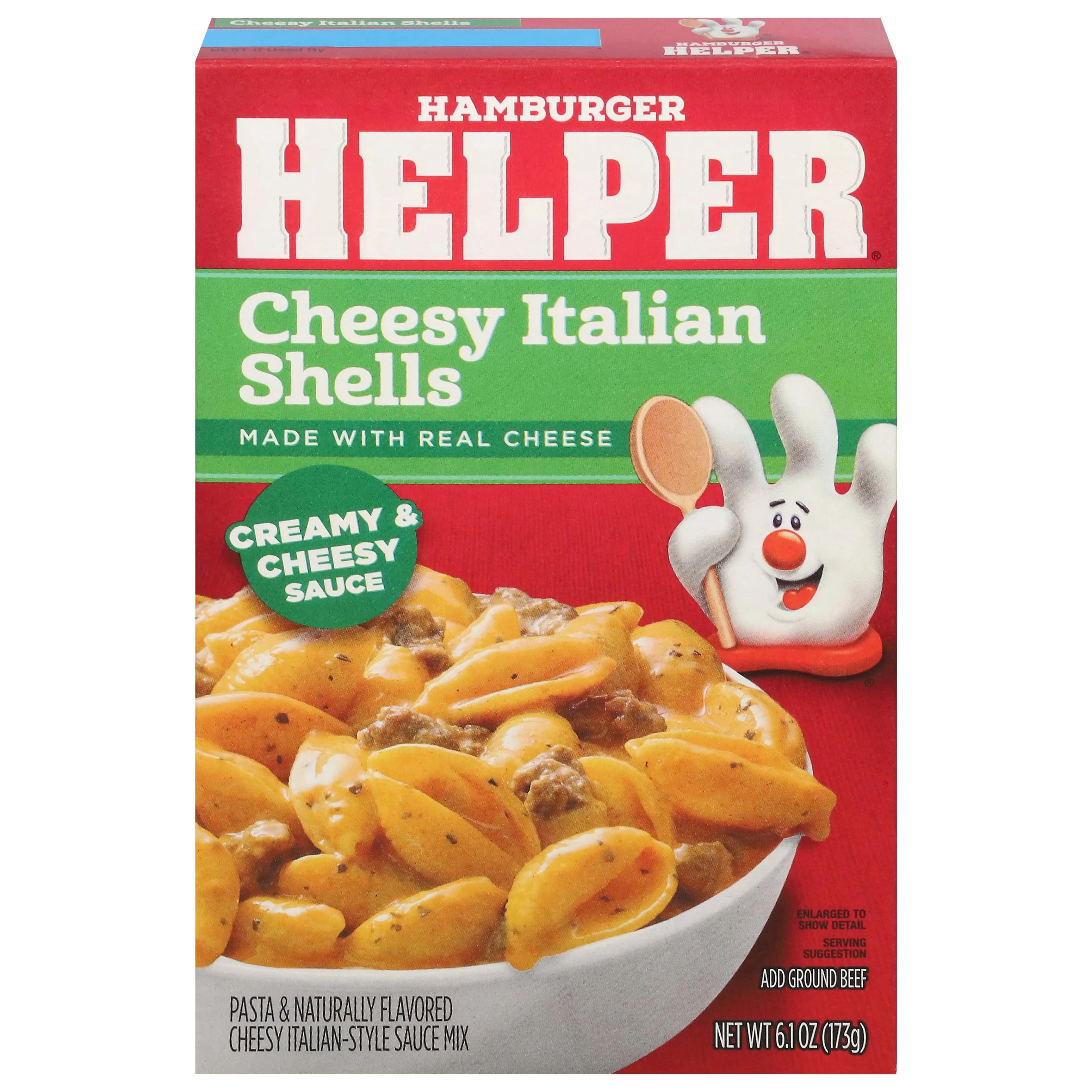 Hamburger Helper Cheesy Italian Shells, Creamy & Cheesy Sauce - 6.1 oz