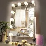 Hollywood Vanity Mirror with 12 Dimmable Bulbs Lights  Three Color Lighting M...