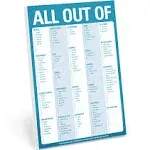 Knock Knock All Out Of Grocery List Pad Things To Do Around the House Pad