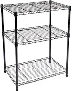 Elevon 3-Shelf Adjustable, Heavy Duty Storage Shelving Unit (350 lbs Loading Capacity per Shelf), Steel Organizer Wire Rack, Black (23.2" L x 13.4" W x 30.3" H)