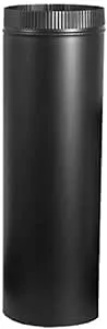 Stove Pipe, Black, 24-Ga., 6 x 24-In.