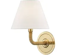 Hudson Valley Lighting MDS500-AGB Curves No.1 by Mark D. Sikes One Light Wall Sconce, Aged Brass, 11.25x9.5x8.00