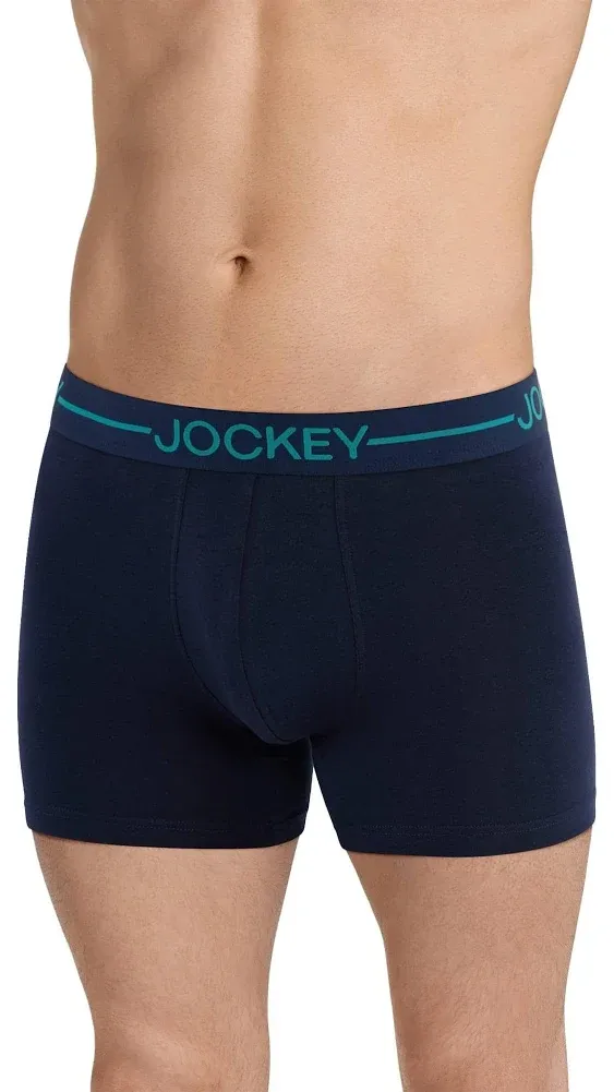 Jockey Men's Underwear Organic Cotton Stretch 4" Trunk - 3 Pack