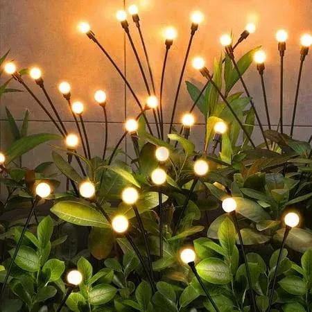 Solar Garden Lights 4 Pack Solar Firefly Lights, Starburst Swaying Lights, Outdoor Waterproof Garden Decorations for Yard Patio Pathway Lawn Gardening