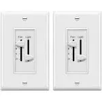 3 Speed Ceiling Fan Control and Dimmer Light Switch, 2.5A Single Pole Light F...