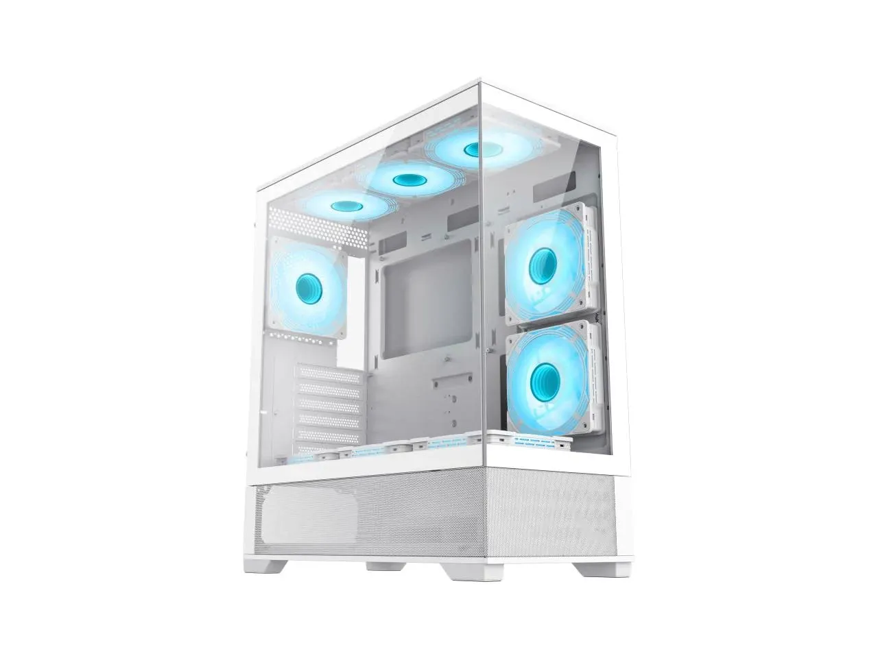 Gamemax Vista AW ATX Mid Tower SECC/Tempered Glass White Computer Case