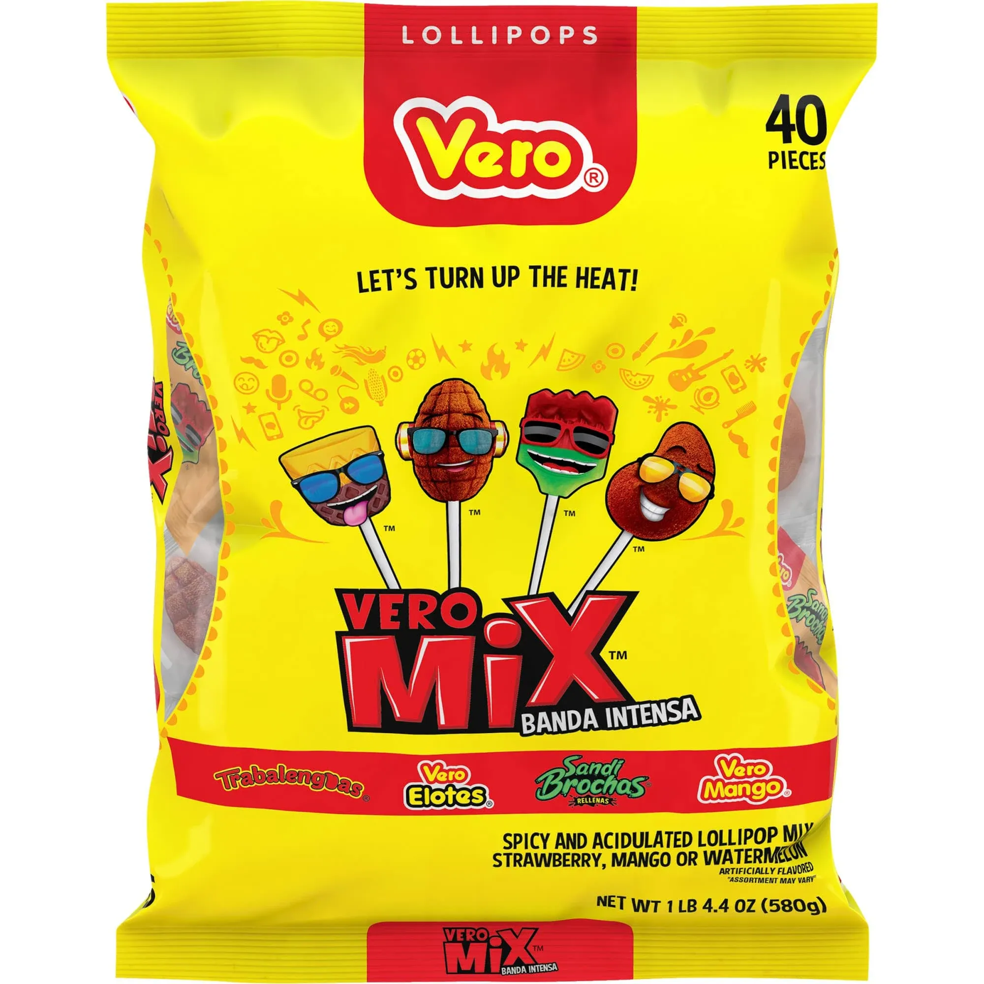 Vero Mix Banda Fuego Assorted Flavors Lollipop