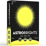 Astrobrights (Color Paper), 8.5" x11", 24 lb., Lift-Off Lemon, 500 Sheets