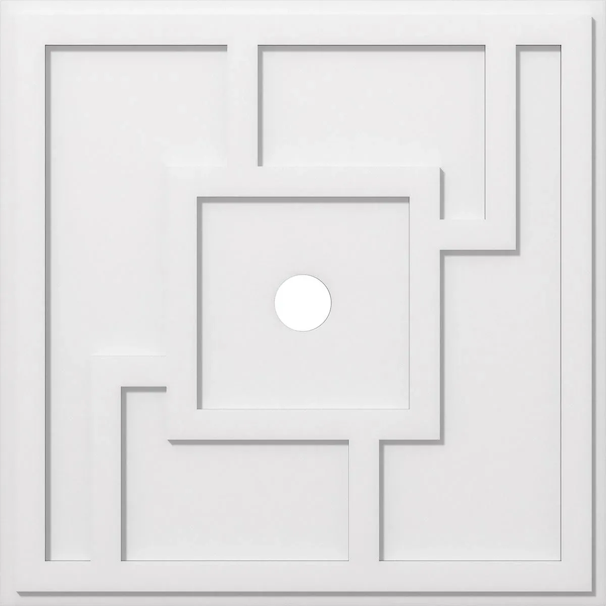 Ekena Millwork 1 in. P X 11 in. C X 32 in. OD X 3 in. ID Knox Architectural Grade PVC Contemporary Ceiling Medallion CMP32KX-03000