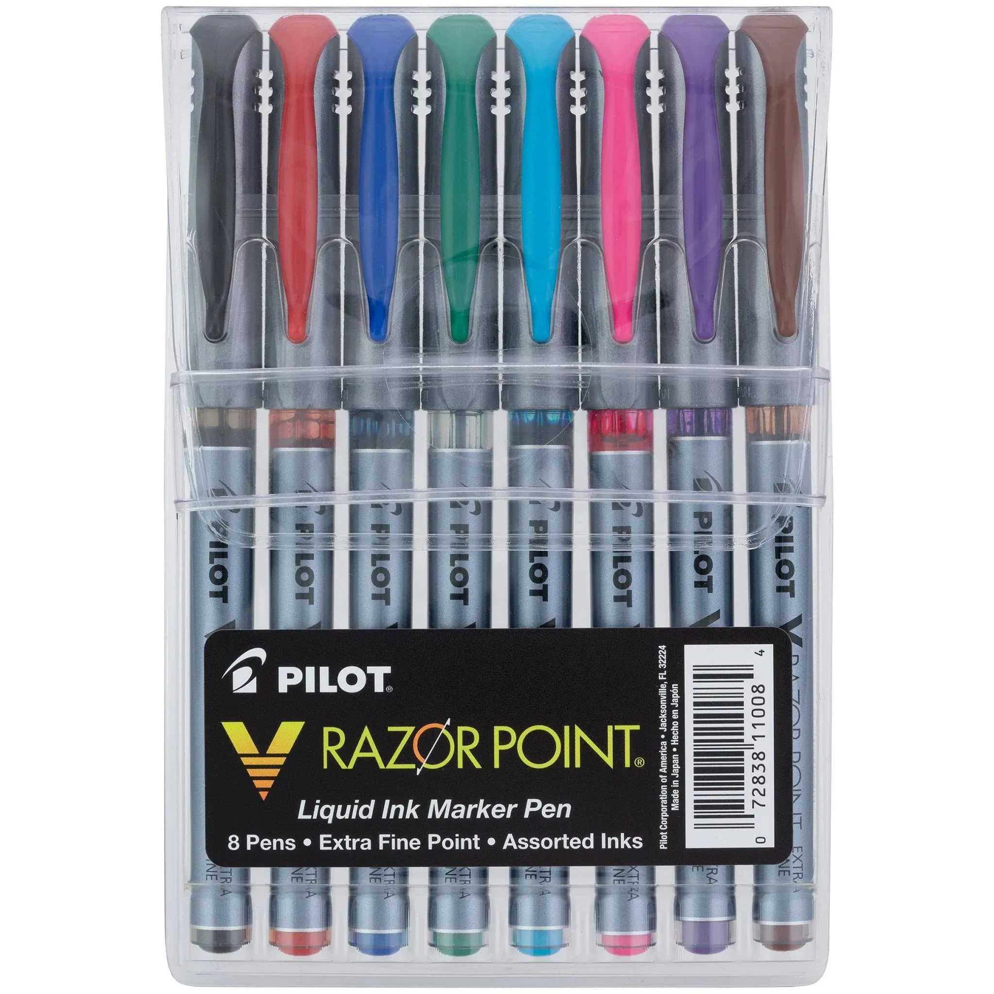 Pilot V-Razor Point Marker Pen Set - Set of 8