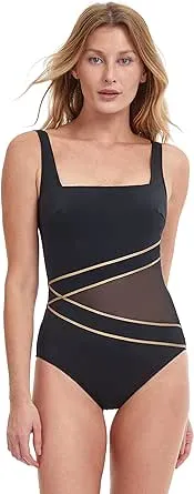 Gottex Women's Onyx Square Neck Mesh One Piece