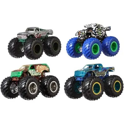 Hot Wheels Monster Trucks 1:64 4-Pack Assortment, One Size , Hw Monster Truck4p