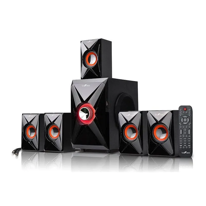 Befree Sound 5.1 Channel Bluetooth Surround Sound Speaker System, Orange