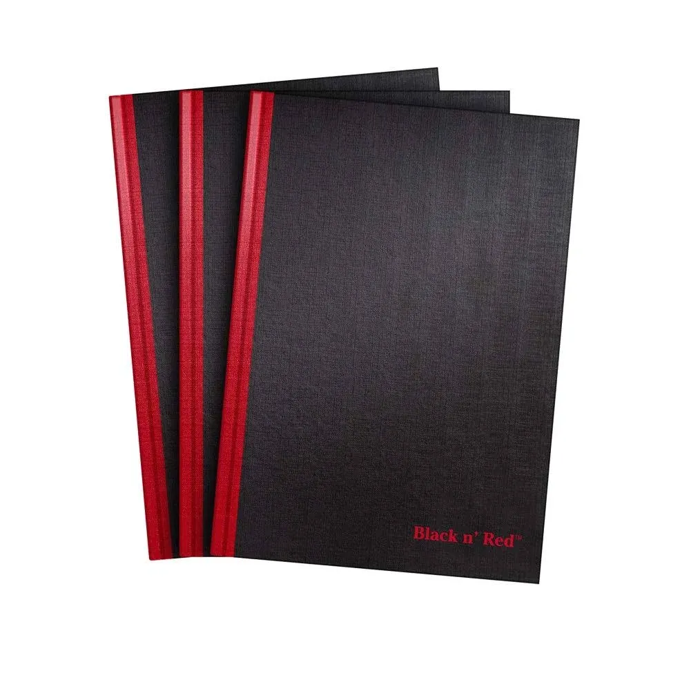 Black n' Red Casebound Hardcover Notebook 3-pack