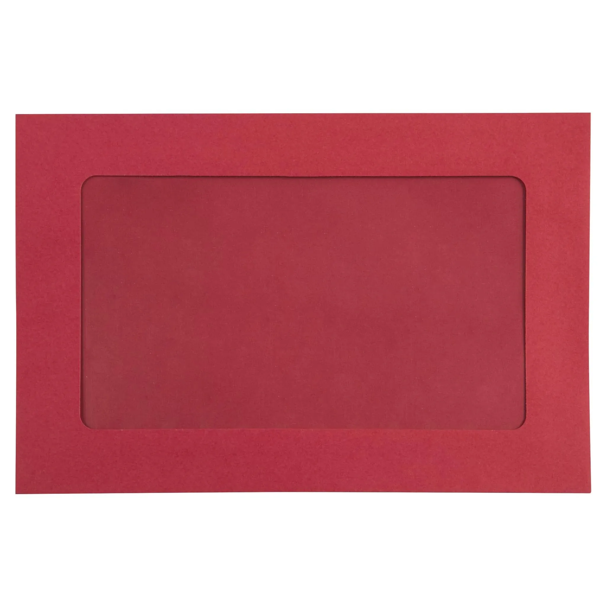 LUX Moistenable Glue #1 Window Envelope, 6" x 9", Ruby Red, 50/Pack (FFW-69-18-50)