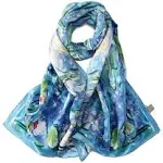 YangtzeStore Long Charmeuse Silk Scarf Classic Art Print