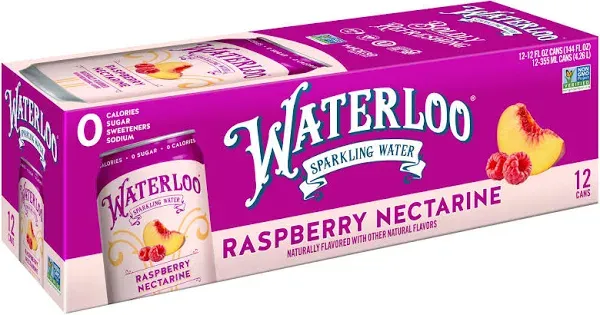 Waterloo Sparkling Water, Watermelon Naturally Flavored, 12 fl oz Cans, Pack of 12 | Zero Calories | Zero Sugar or Artificial Sweeteners | Zero Sodium