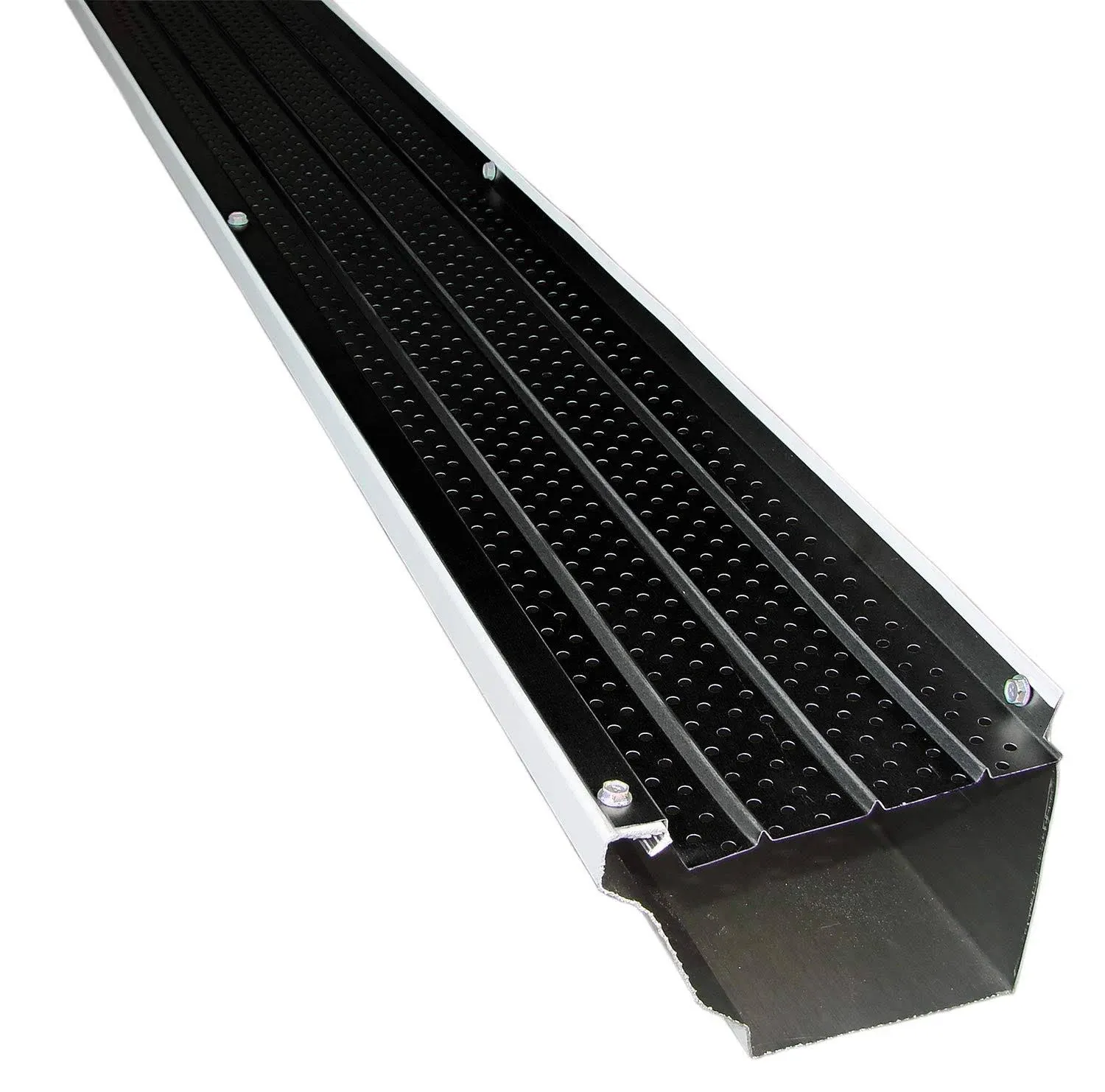 FlexxPoint 30 Year Gutter Cover System, Black Commercial 6" Gutter Guards, 22'