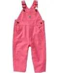 Carhartt Girls Pink Loose Fit Canvas Bib Overall