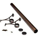 Outwater 4' Bar Foot Rail Kit - Complete Undercounter Mount Hardware and Tubing, Copper Finish