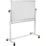 Hercules Series 45.25"W x 54.75"H Double-Sided Mobile White Board with Pen Tray