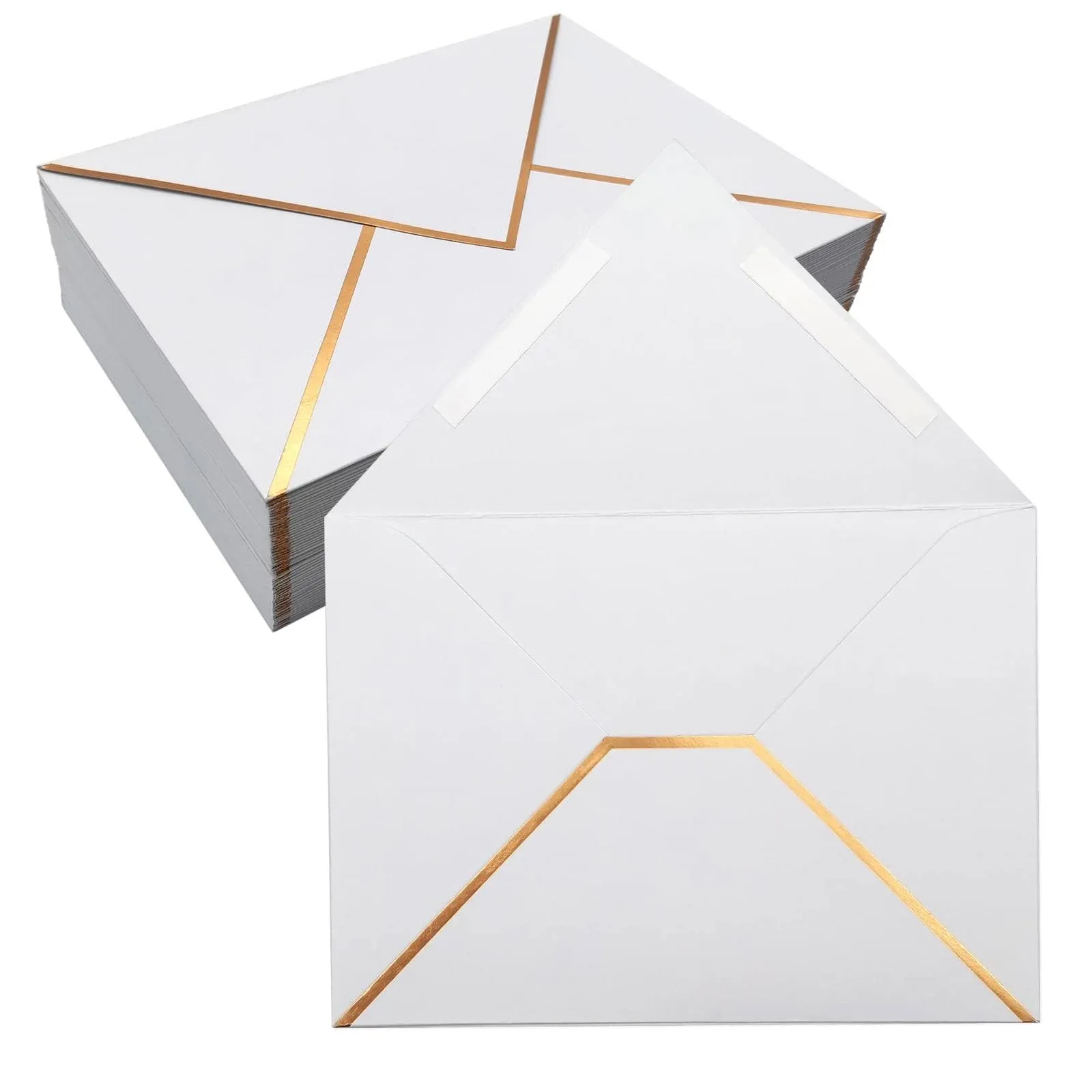 50 Pack 5x7 Envelopes Self Seal, White 5x7 Envelopes for Invitations with Self-Adhesive A7 Envelopes Self Seal for Weddings, Invitations, Photos, Postcards, Greeting Cards Mailing,Graduation