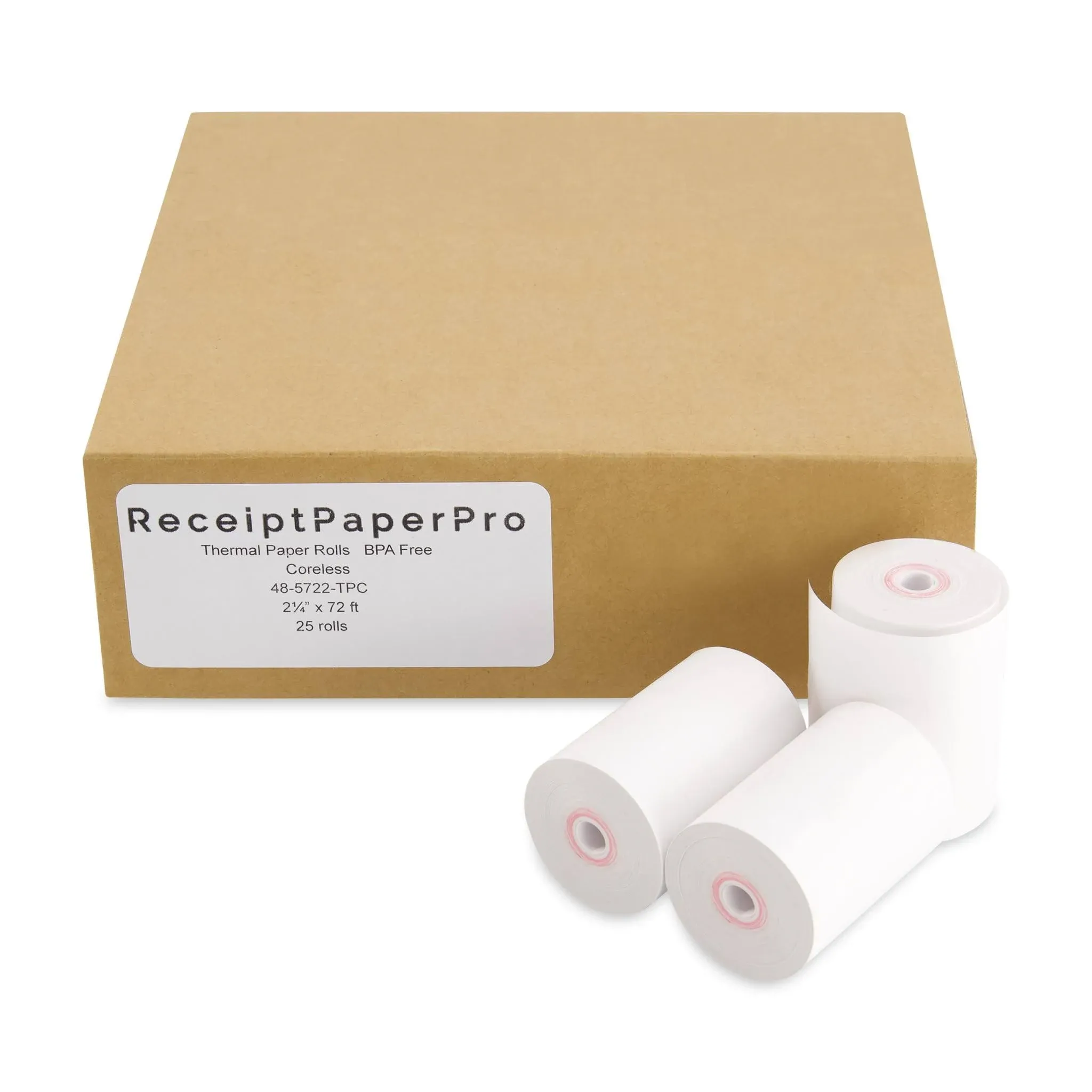 ReceiptPaperPro 2 1/4” x 72 ft Coreless Thermal Paper Receipt Rolls for Poynt C Smart Terminal V3.0