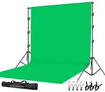 Slow Dolphin Photo Video Studio 10 x12ft 100% Cotton Muslin Chromakey Green Screen Backdrop with 10 x 10ft Stand Photography Background Support