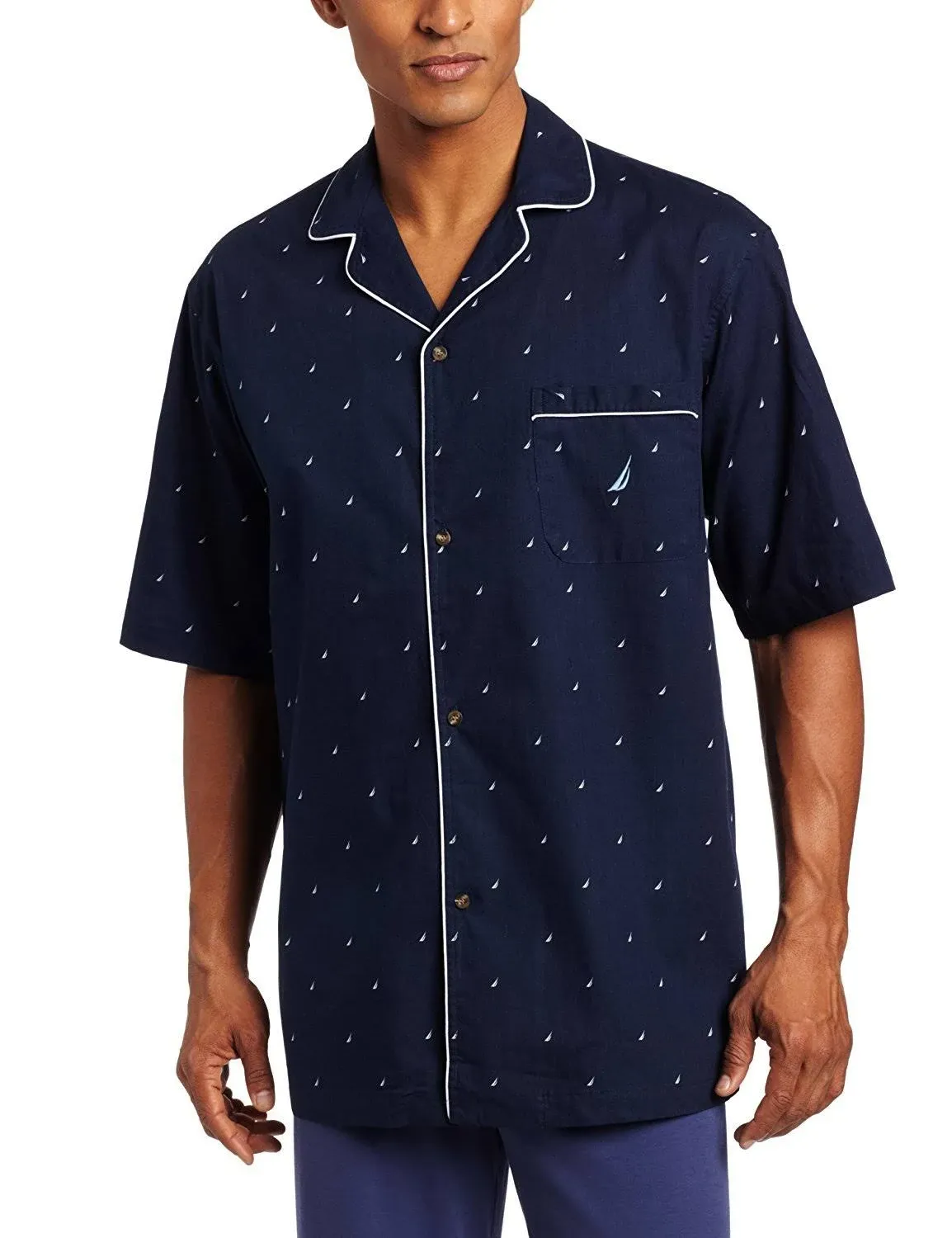 Nautica Men's Signature Pajama Shirt - Maritime Navy