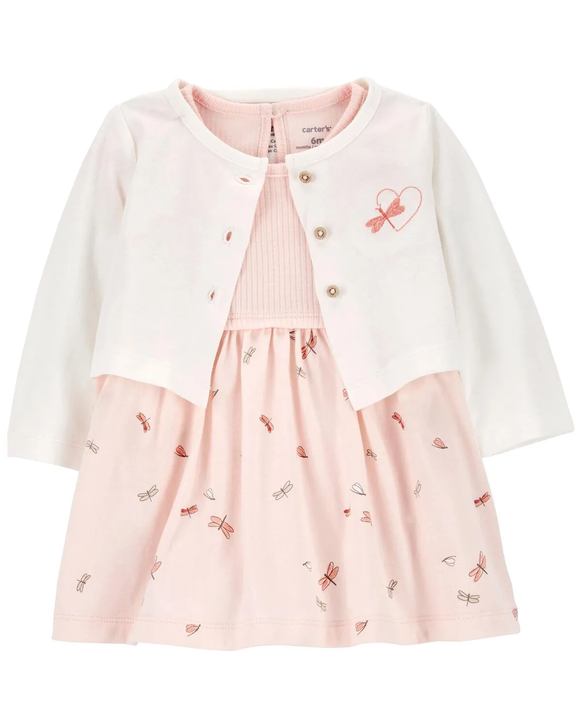 Carter's Baby Girls Bodysuit Dress & Cardigan Set