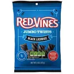 Red Vines Licorice, Black, Jumbo Twists - 8 oz