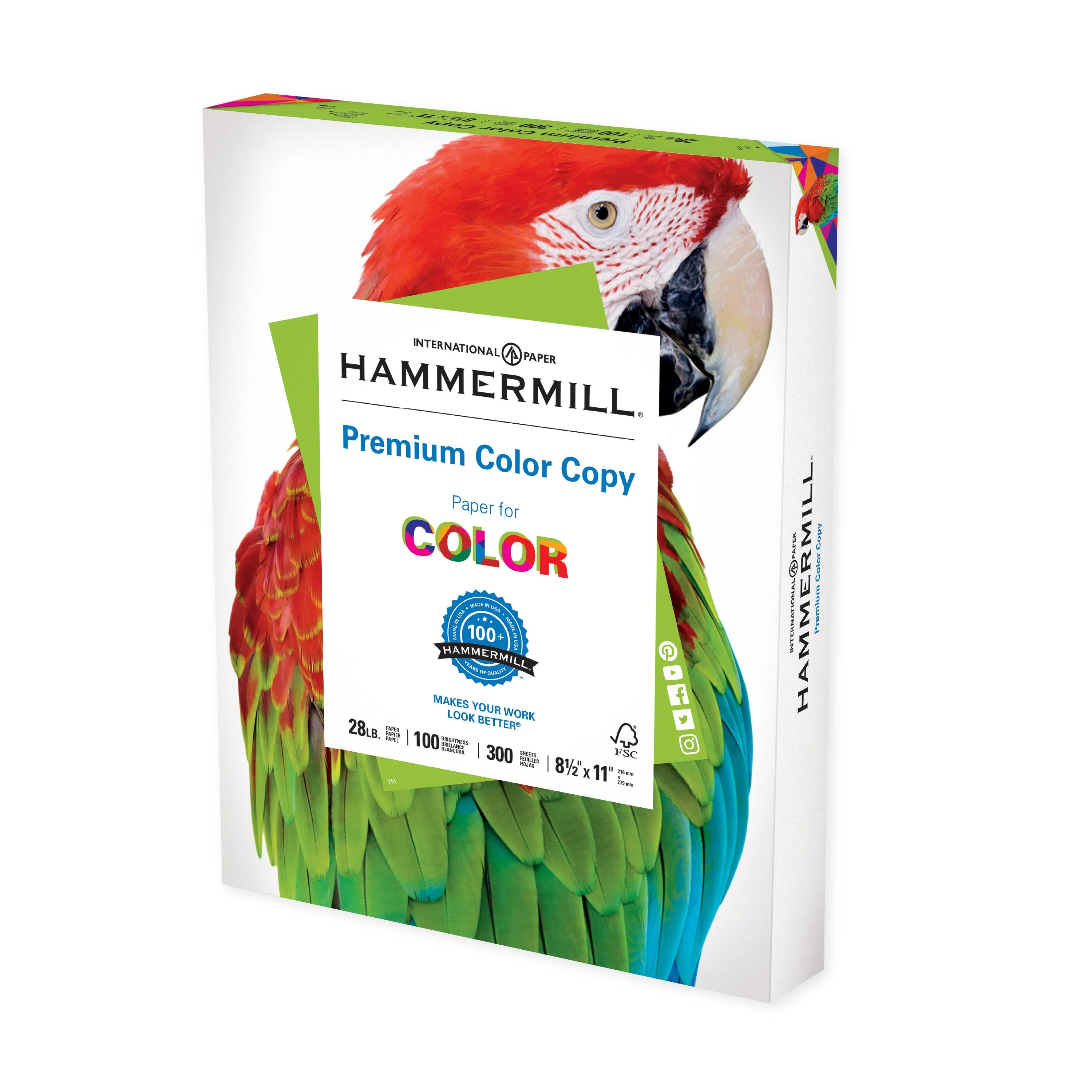 Hammermill Printer Paper, Premium Color 28 lb Copy Paper, 8.5 x 11 - 1 Pack (300