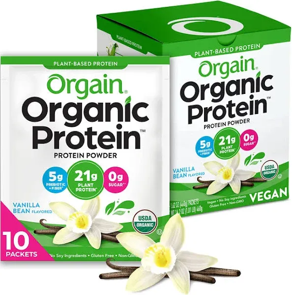 Orgain Organic Protein Plant Based Powder, Vanilla Bean