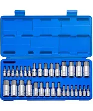 32pc Master Hex Bit Socket Set SAE & METRIC Automotive Shop Tools Must Have Tool