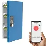 WeHere Key Lock Box Wall Mount, 16 Key Cabinet with Combination Lock & Key Tags, Digital Code Key Organizer Security Storage Lockbox, Key Management