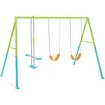 Intex Three Feature Colored Playground Swing Set with Trapeze Bar Multicolor