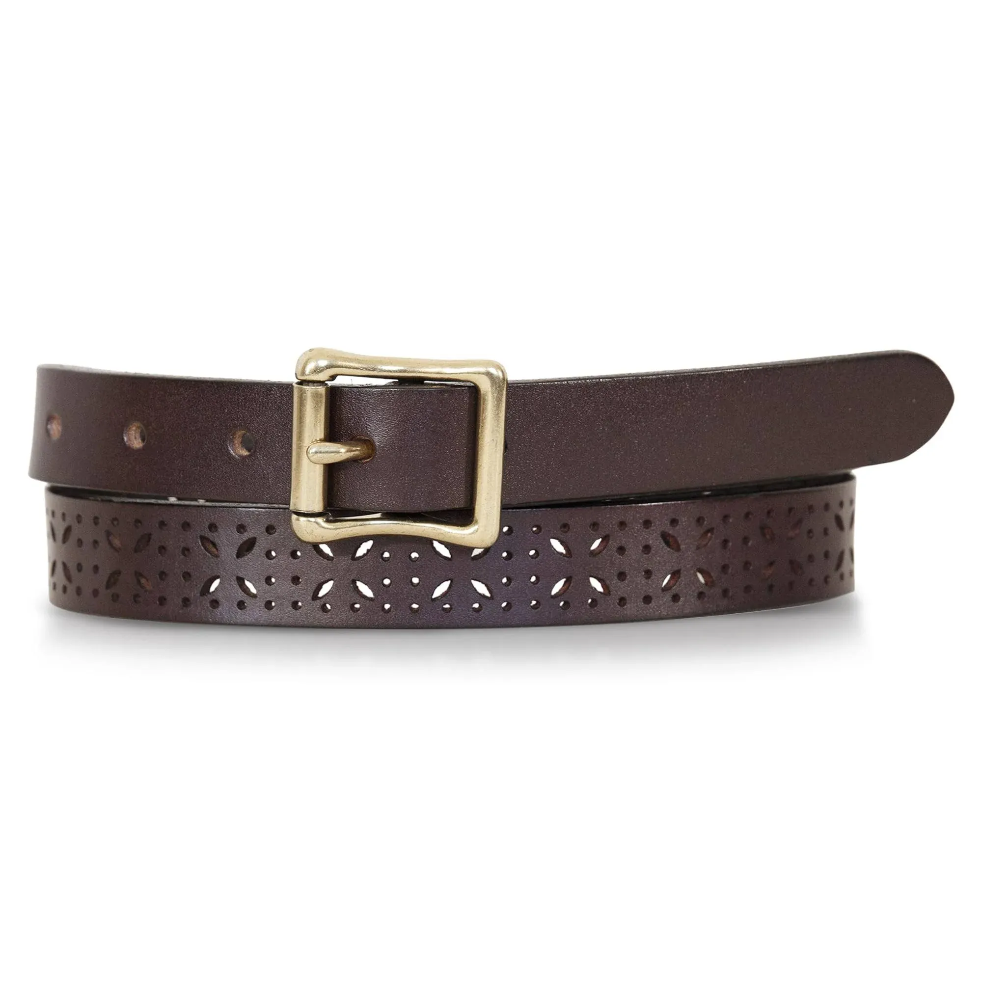 Women's Eddie Bauer 1-in. Perforated Pattern Leather Belt