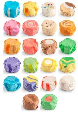 Taffy Shop "Favorites Mix" Salt Water Candy, Assorted Bulk Flavors of Saltwater Taffy, Unique Themed Bag of Gourmet Salt Water Candy, Wedding Candy- Share (14oz)