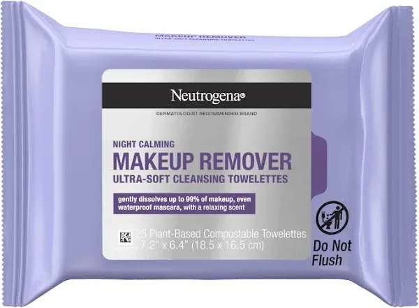 Neutrogena Makeup Remover Cleansing Wipes Night Calming 25ct ULTRA SOFT