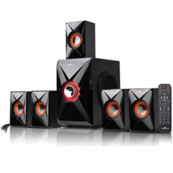 Befree Sound 5.1 Channel Surround Sound Bluetooth Speaker System- Orange