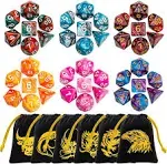 Lot Of 42 DnD Dungeons And Dragons Dice 6 Sets With Pouch DD Toys Games Kids US