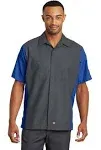 Red Kap SY20 Crew Shirt - Short Sleeve - Charcoal/Royal Blue - XL