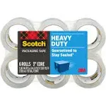 6 Pack Heavy Duty Shipping Clear Packaging Scotch Tape 1.88 in. x 54.6 yd.