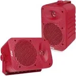 Pyle PDWR35 5.25” 500 Watt Waterproof 2-W<wbr/>ay Indoor/Outdoor Red Speakers (Pair)