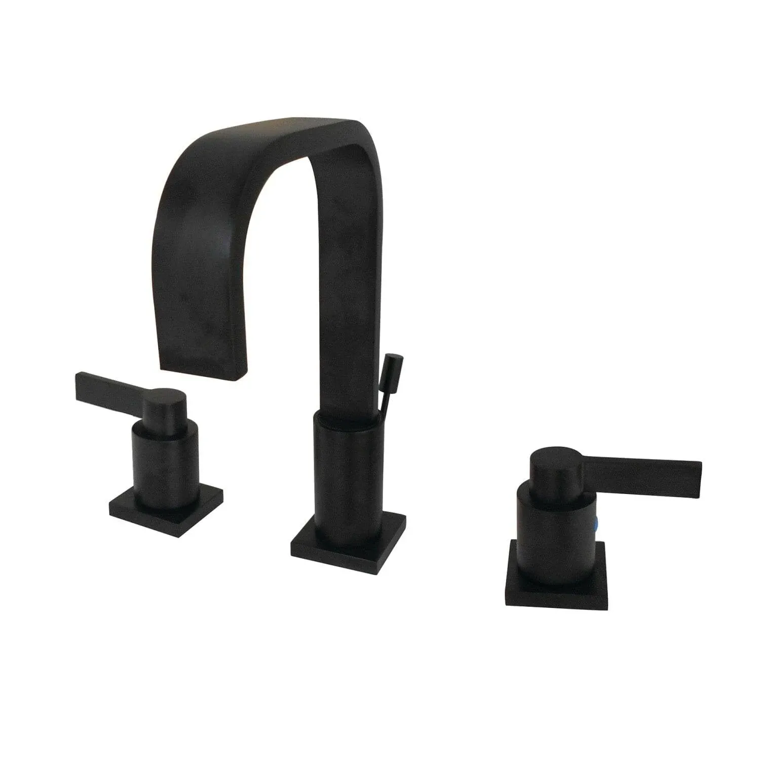 Kingston Brass FSC8960NDL NuvoFusion Widespread Bathroom Faucet with Retail Pop-Up, 5-1/2" in Spout Reach, Matte Black