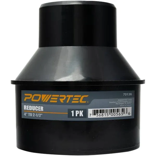 POWERTEC 70136 4-Inch Hose to 2-1/2 Inch Hose Cone Reducer